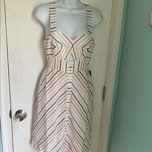 ModCloth striped cotton adjustable strap dress NWT